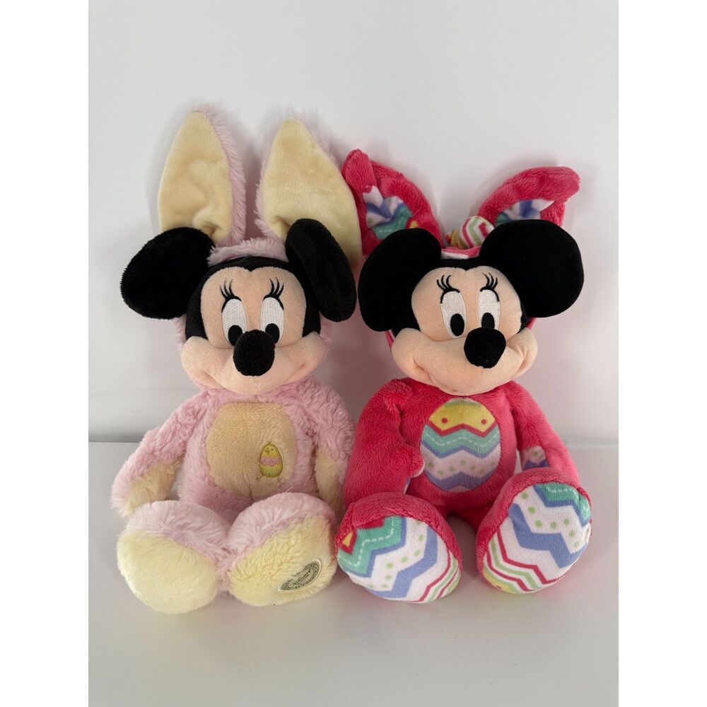 Disney Minnie Mouse Easter Plush Set Bunny Ears Pink Stuffed Toys